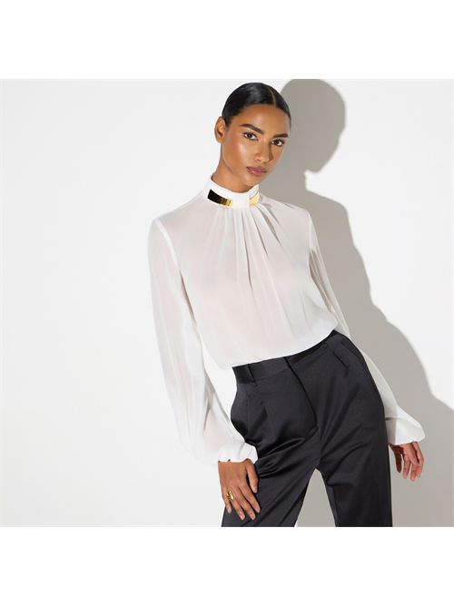Body in georgette con collo gioiello